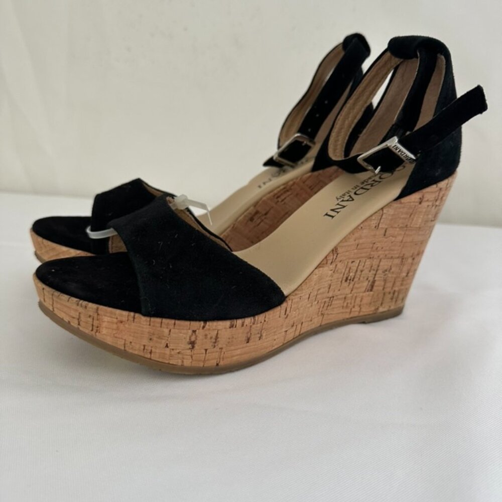 Cordani Black Cork Wedge Sandal